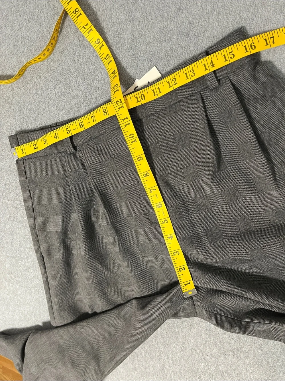 Open Edit Wide Leg Trouser Pants Size 12 Pleated Plaid High Rise Office Career
